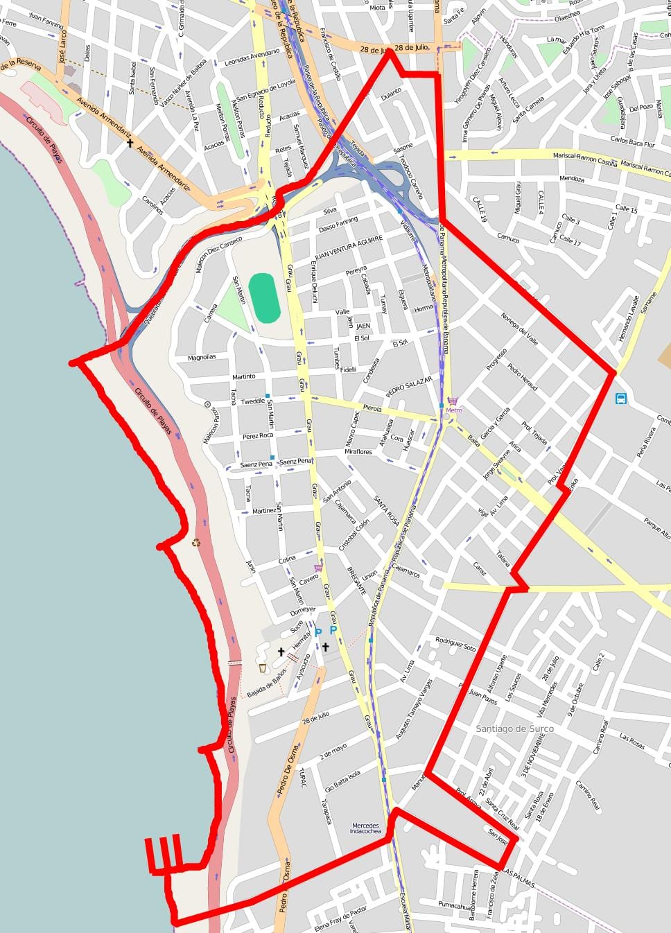 Carte de barranco à Lima