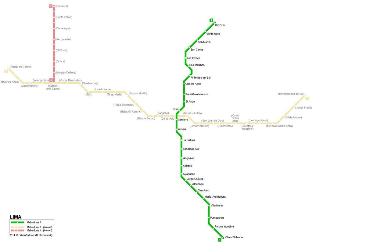 Carte de métro de Lima 