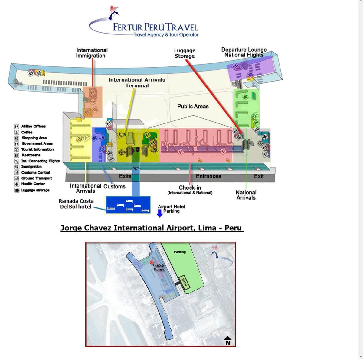 L'aéroport de Lima terminal carte