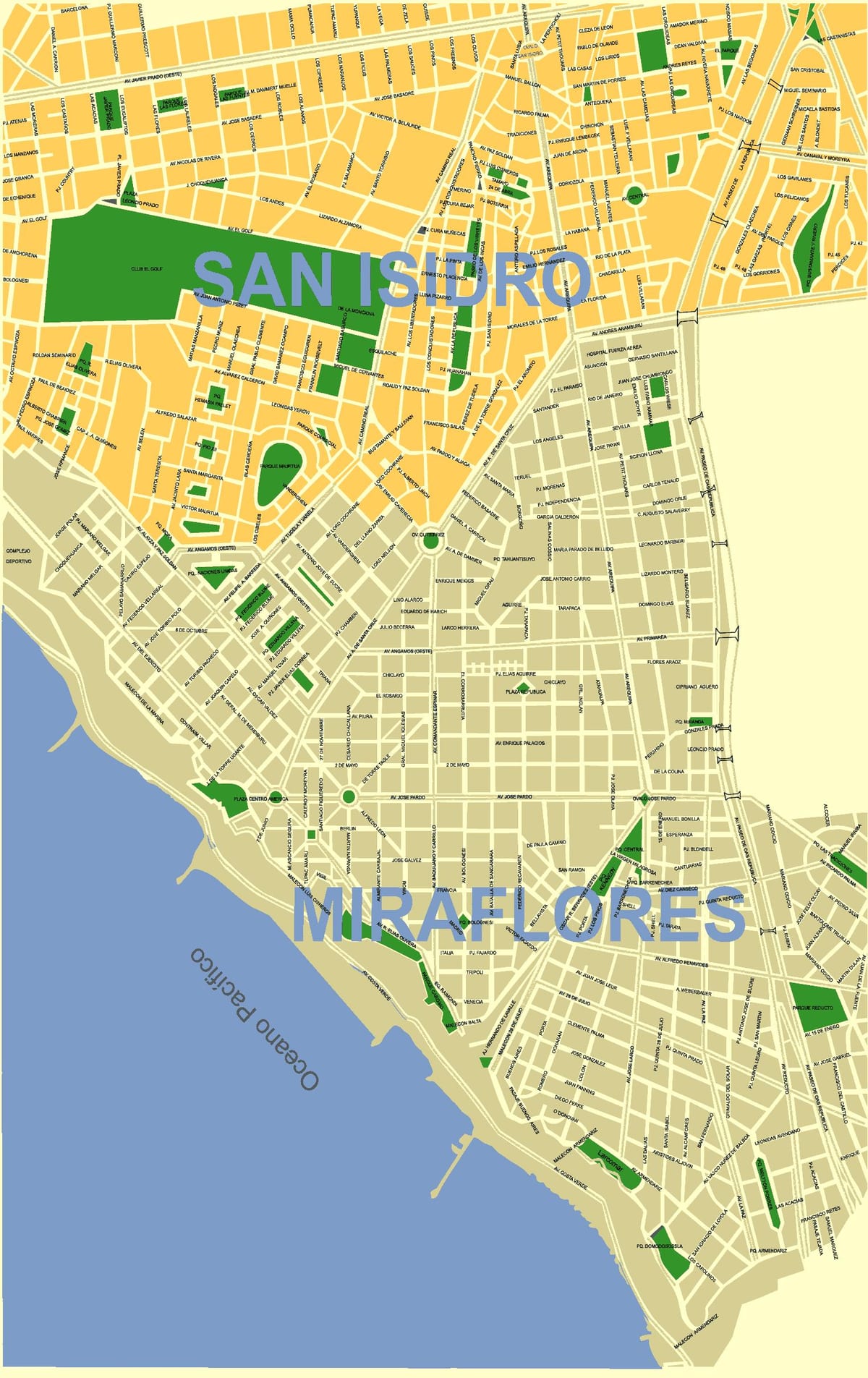 Carte de l'ima pérou quartiers