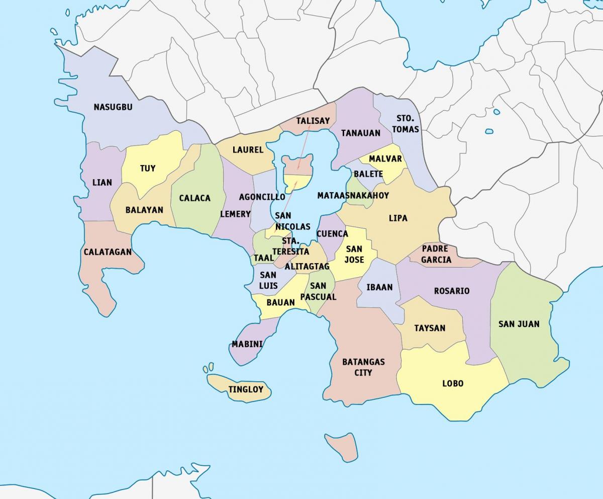 La carte de Lima, province de batangas