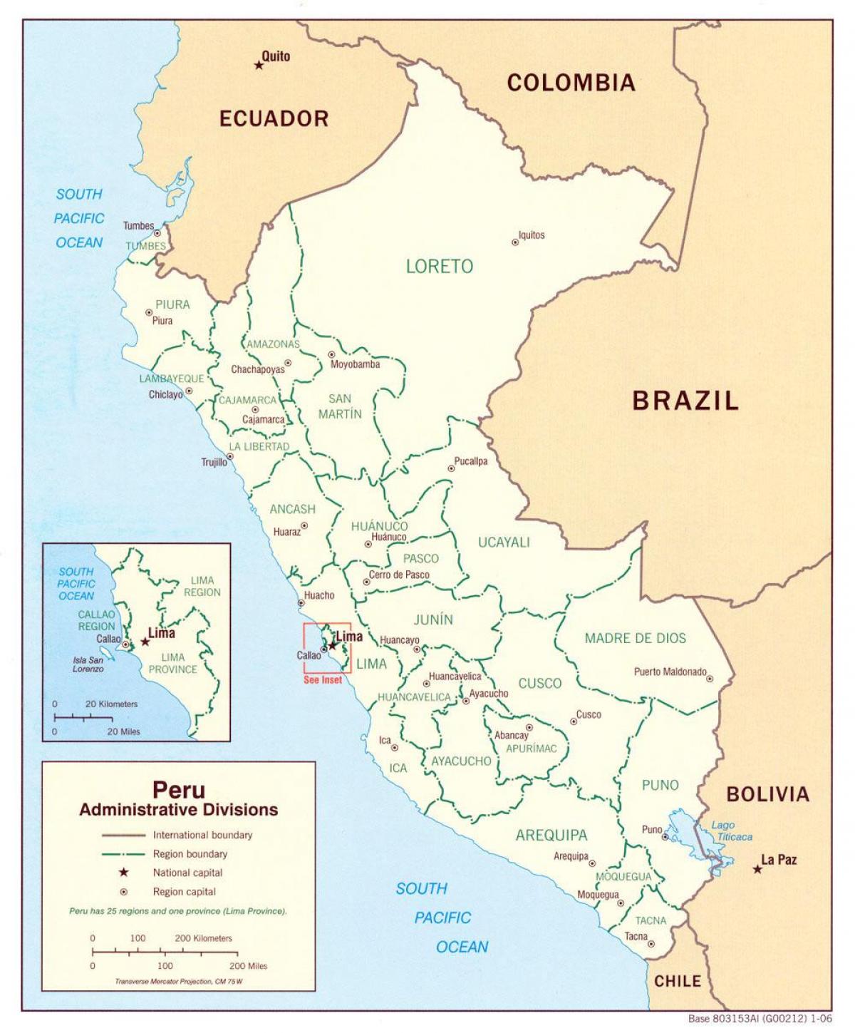 La carte de Lima, le centre de technologie