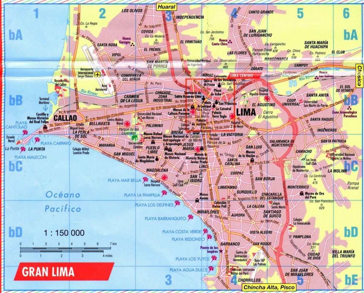 La carte de Lima hop on hop off bus