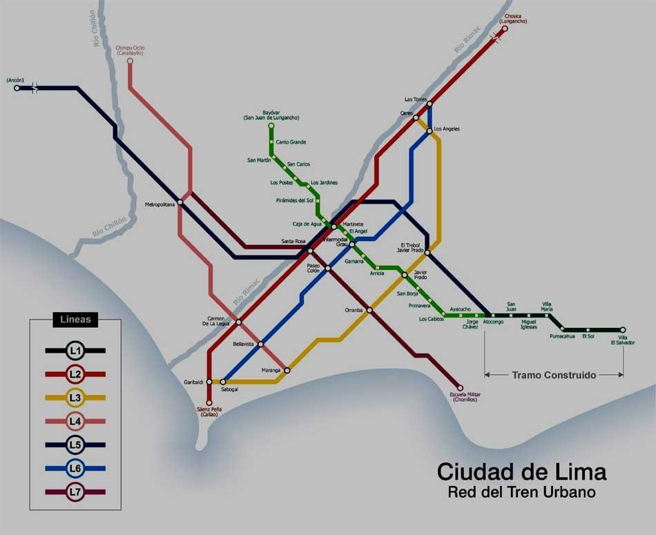 Plan de métro de Lima, au pérou