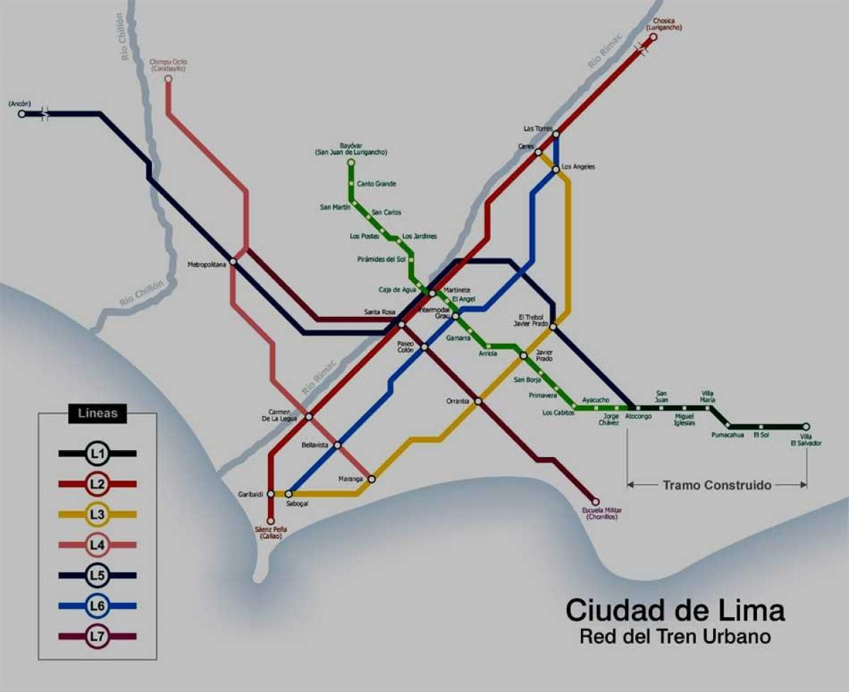 Plan de métro de Lima, au pérou