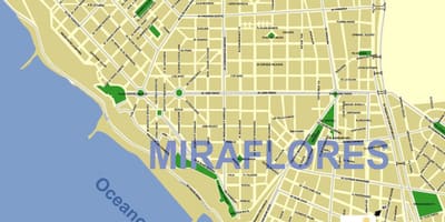 Carte de miraflores, Lima, pérou