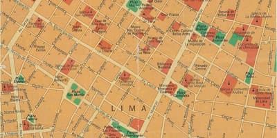 Carte de la carte de Lima, pérou et ses environs